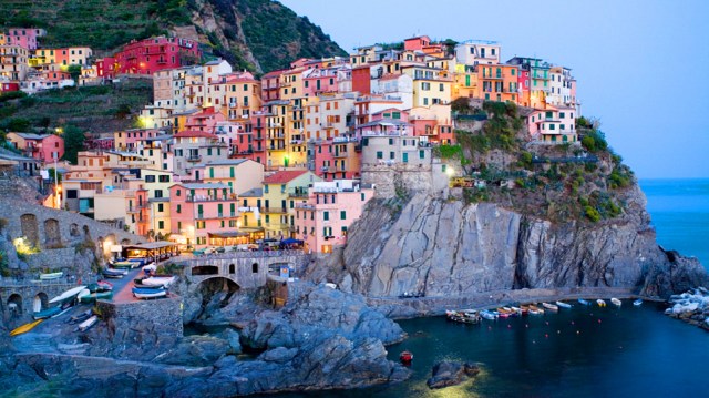 Manarola at Dusk, Cinque Terre, Italy
